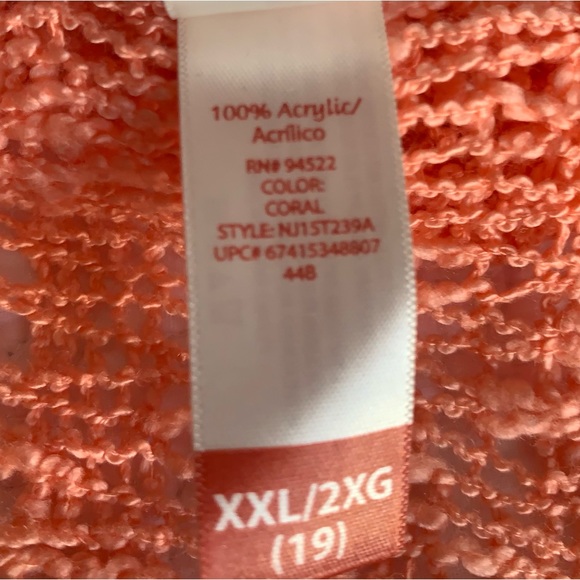 Bohemian boho coral sweater open front - Picture 5 of 8